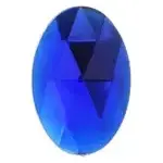 Sew-On Acrylic Oval Facetted 30x20mm Blue