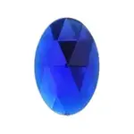 Sew-On Acrylic Oval Facetted 30x20mm Blue