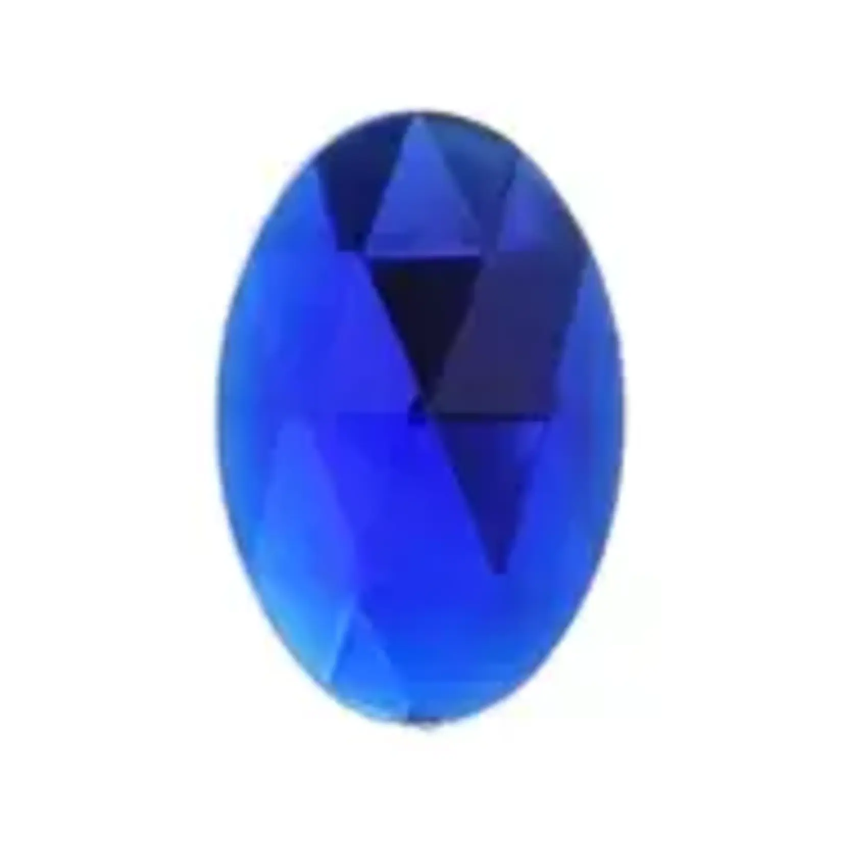 Sew-On Acrylic Oval Facetted 30x20mm Blue