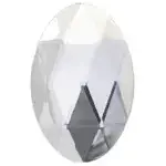 Sew-On Acrylic Oval Facetted 30x20mm Crystal