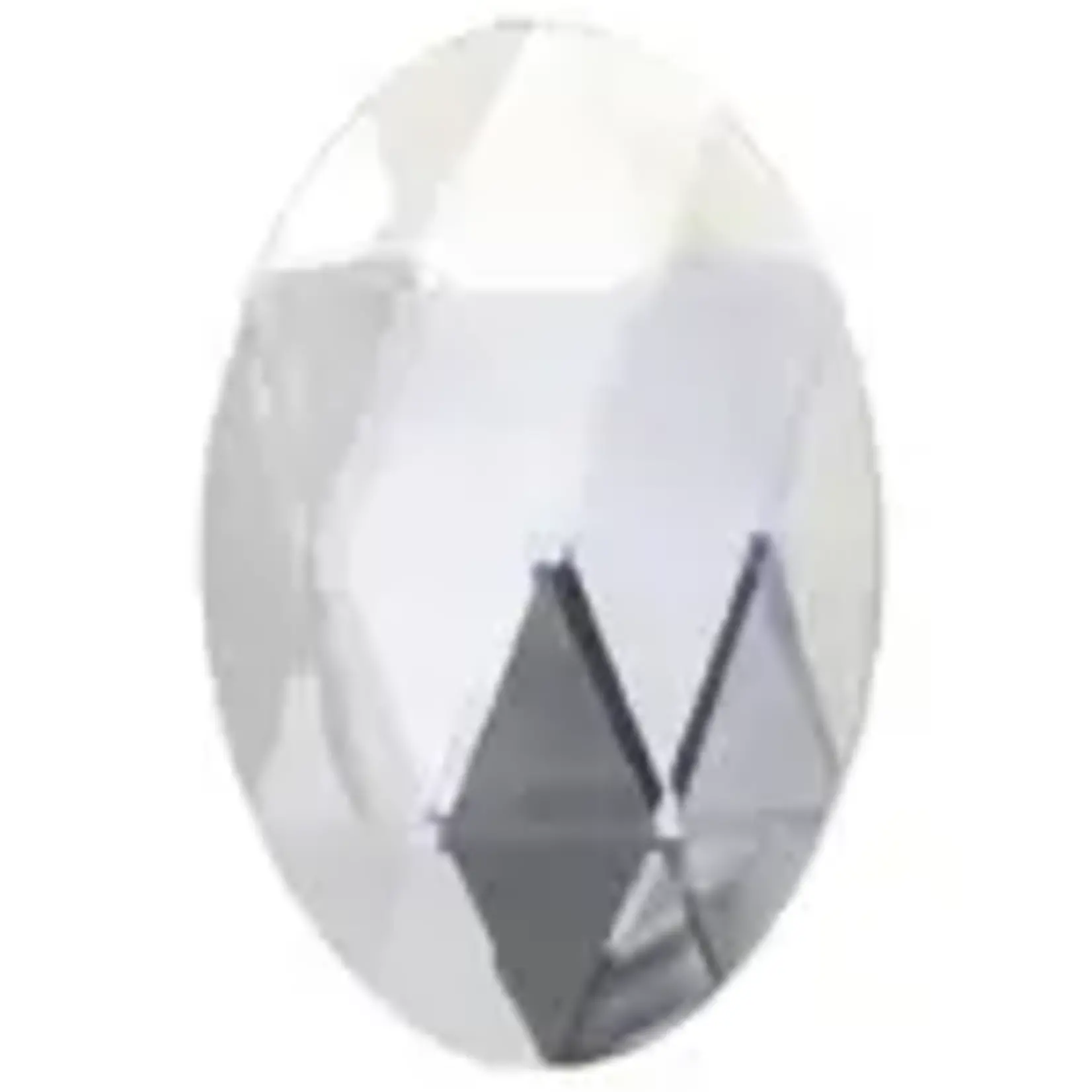 Sew-On Acrylic Oval Facetted 30x20mm Crystal