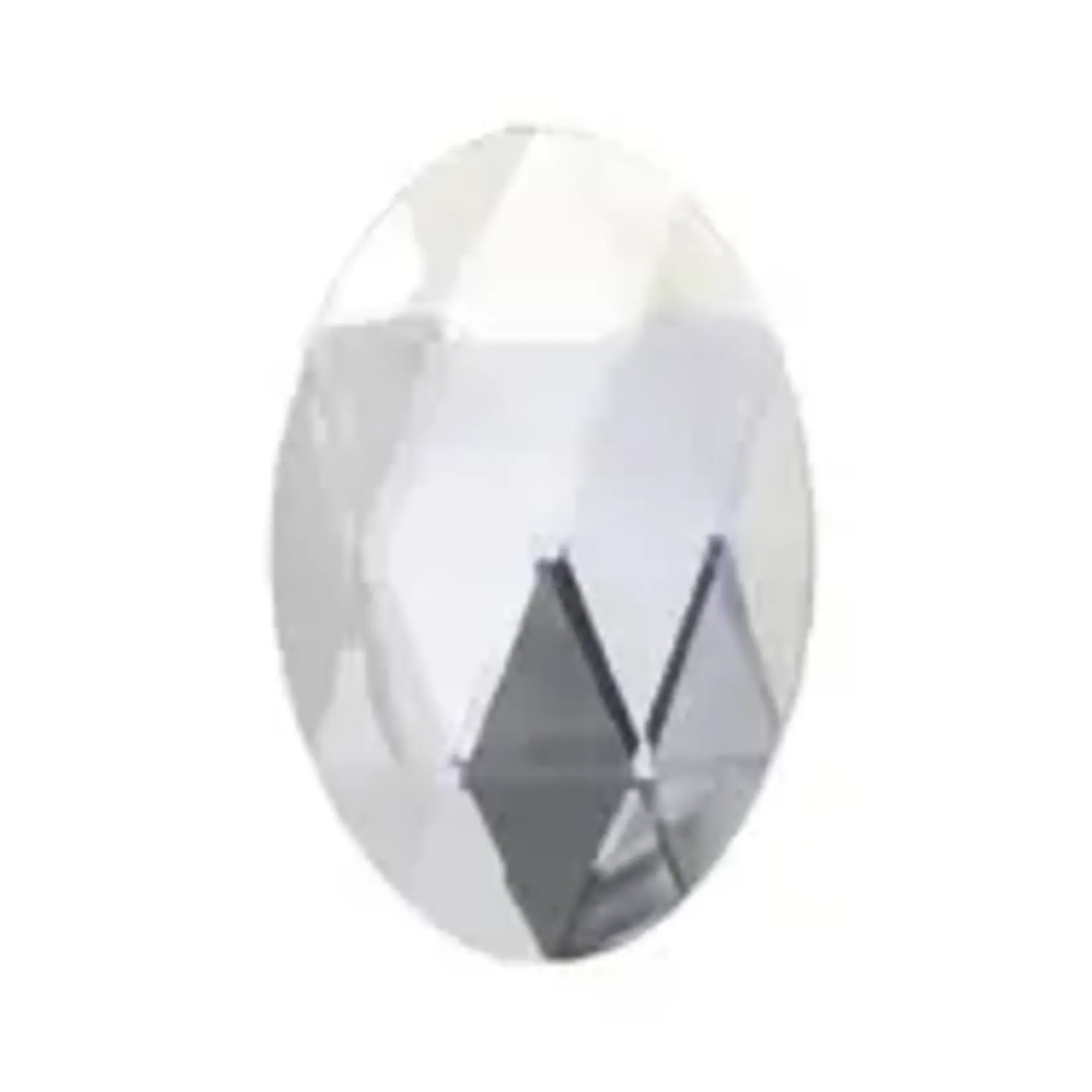 Sew-On Acrylic Oval Facetted 30x20mm Crystal