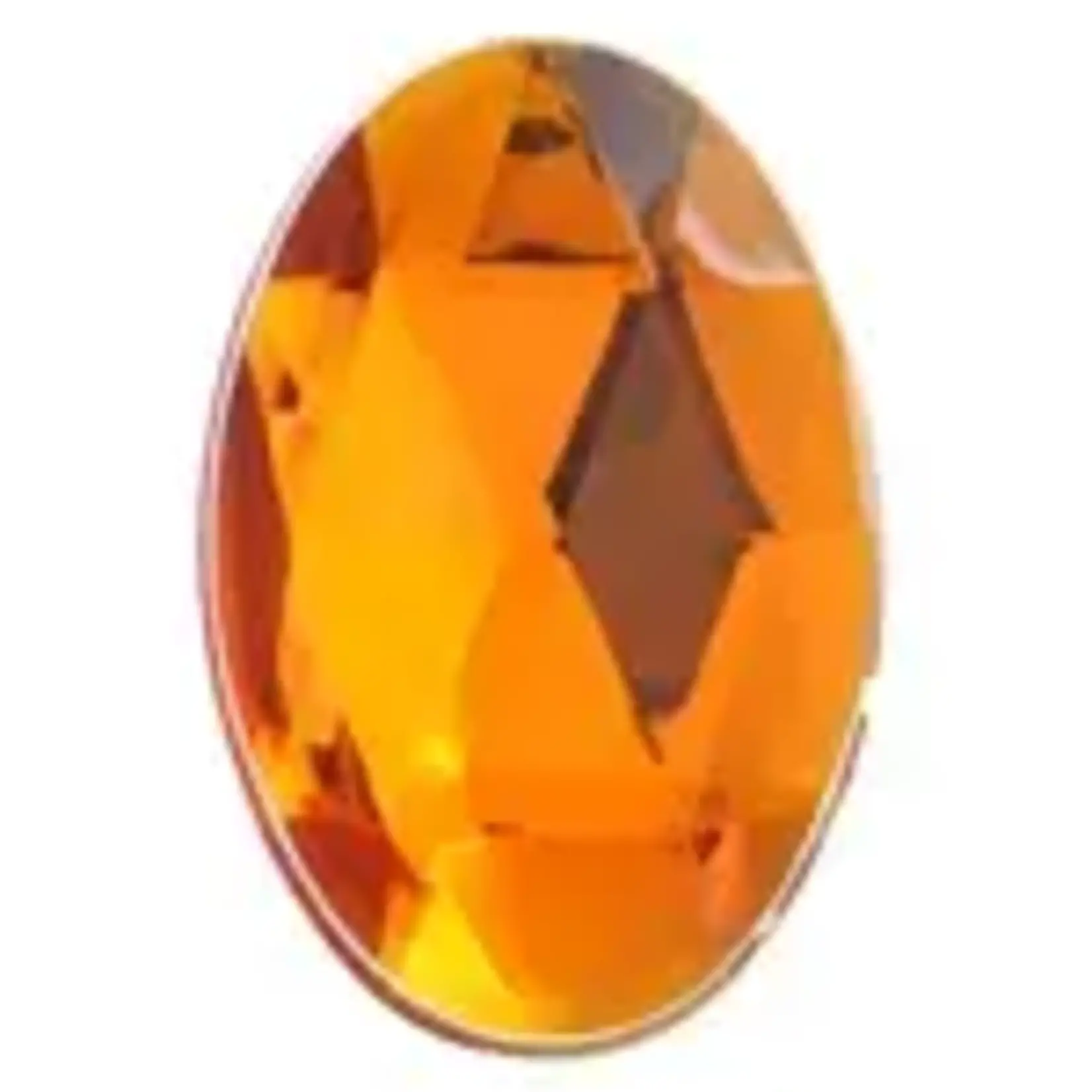 Sew-On Acrylic Oval Facetted 30x20mm Orange