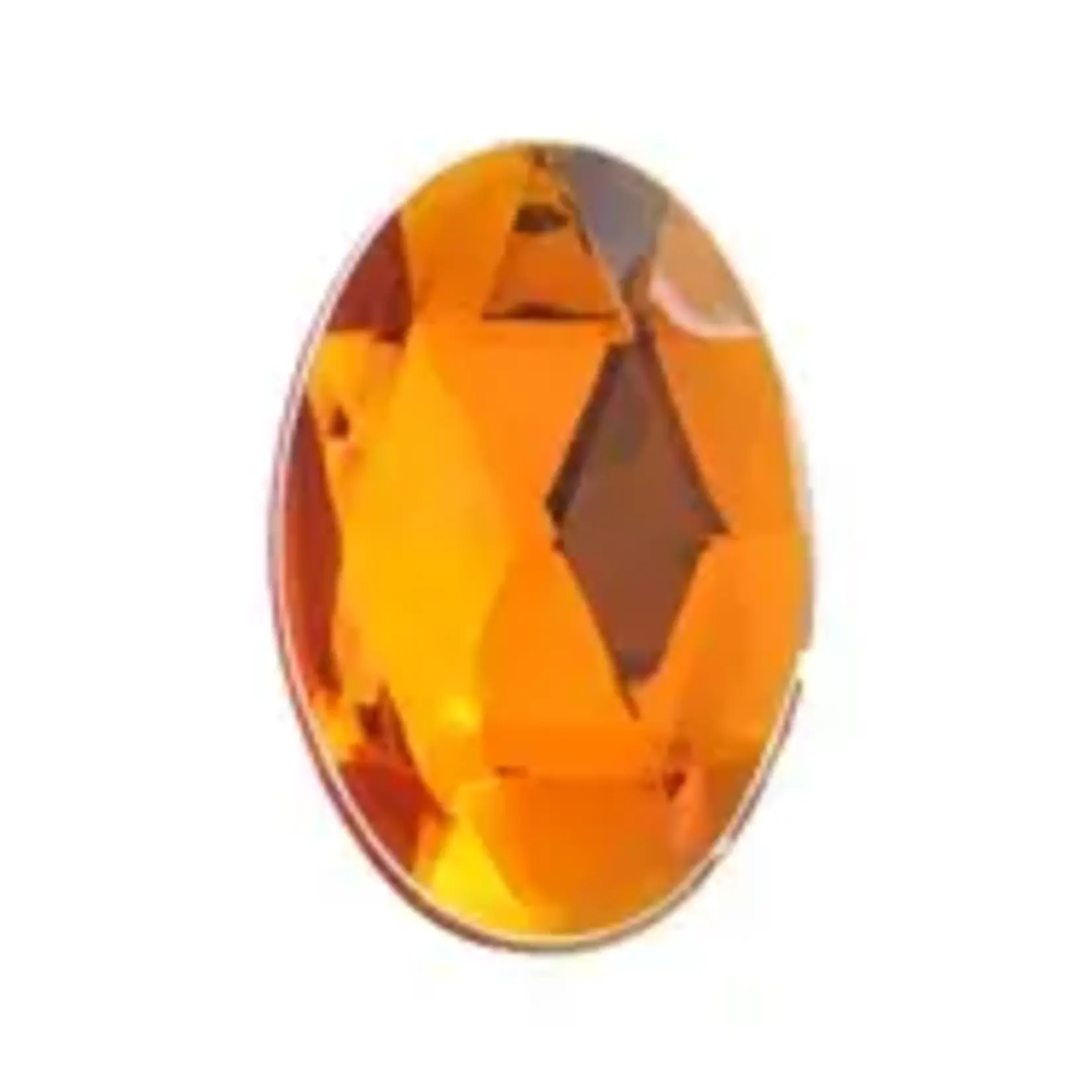 Sew-On Acrylic Oval Facetted 30x20mm Orange