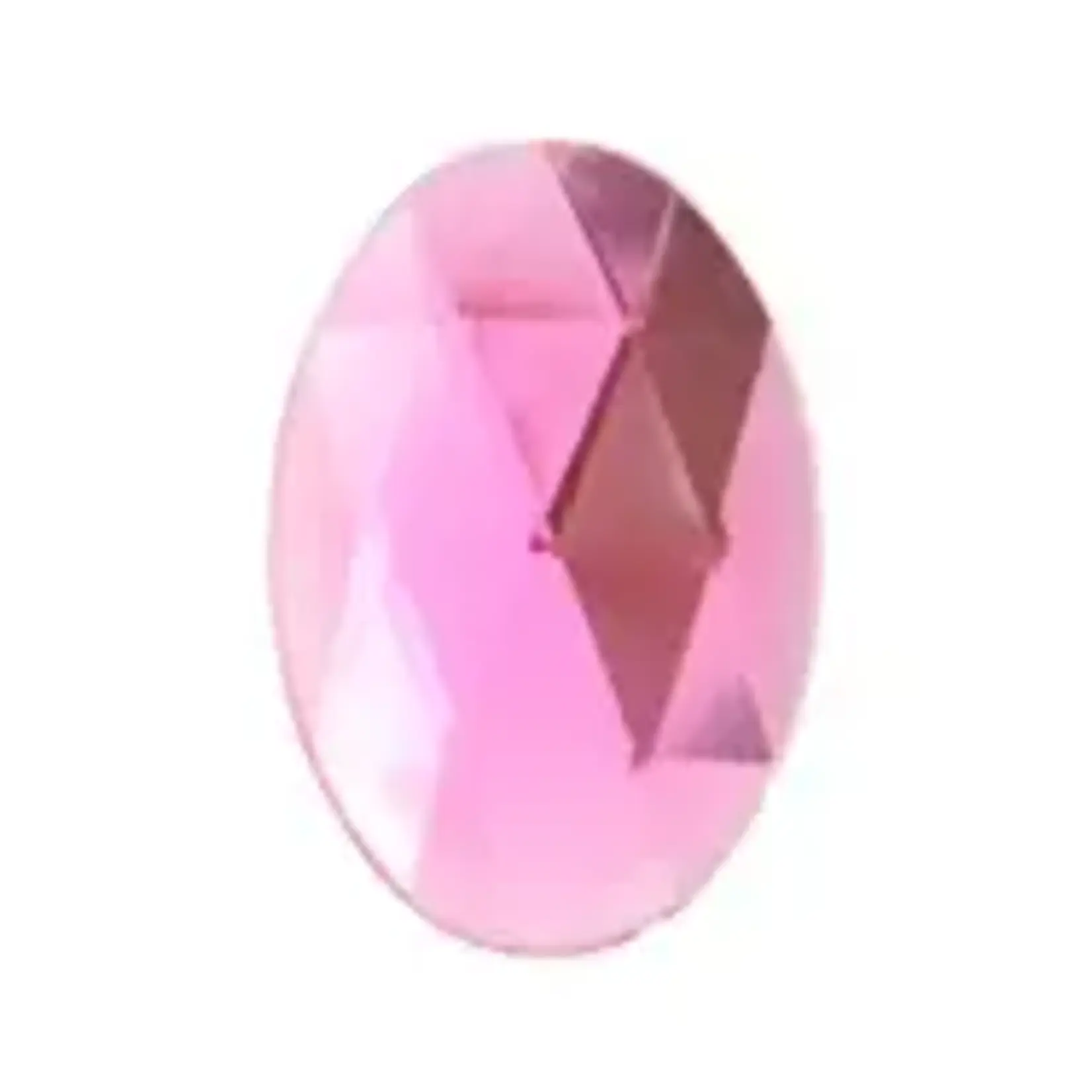 Sew-On Acrylic Oval Facetted 30x20mm Pink