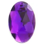 Sew-On Acrylic Oval Facetted 30x20mm Purple