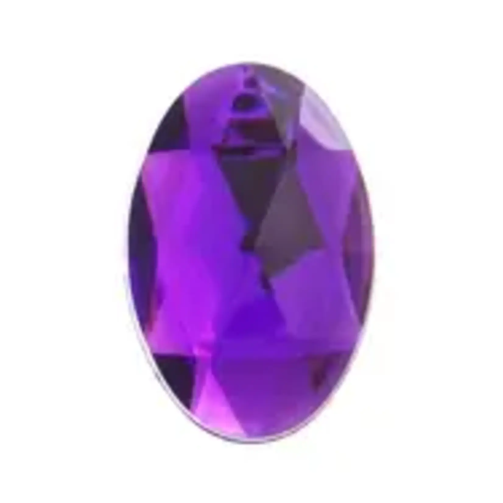 Sew-On Acrylic Oval Facetted 30x20mm Purple