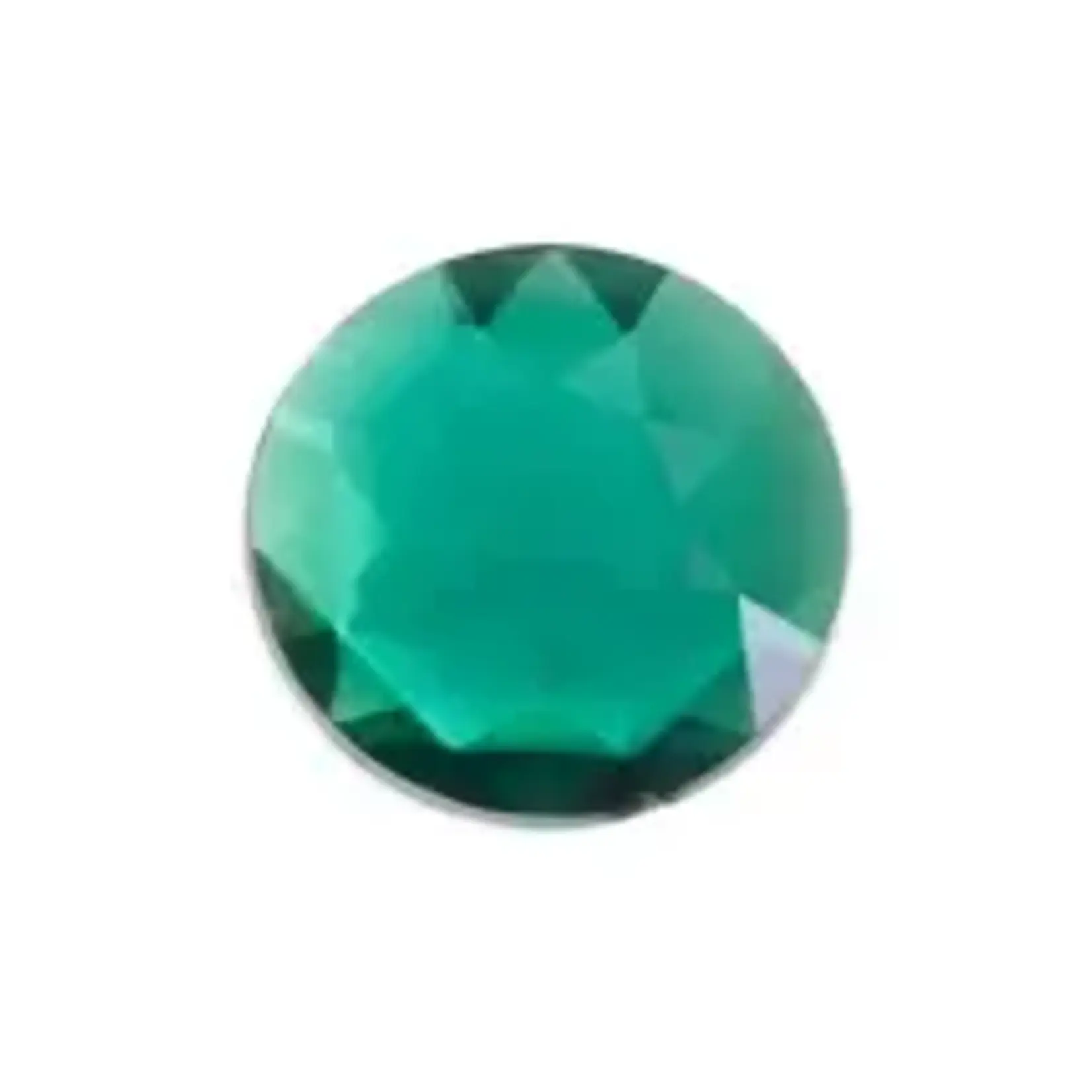 Acrylic 25mm Round Facetted Emerald Green