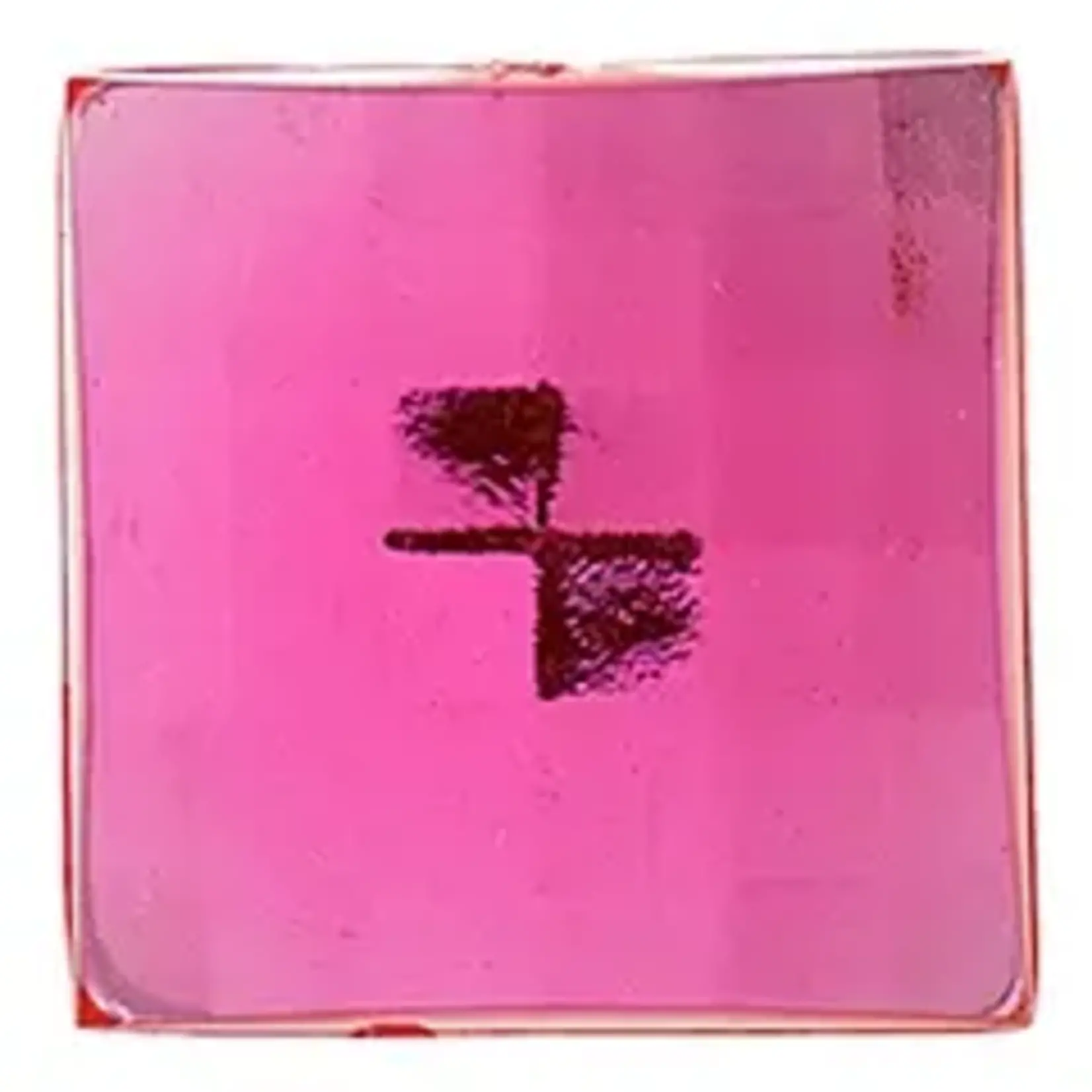 Acrylic Facetted Rhinestone Square 18mm Hot Pink
