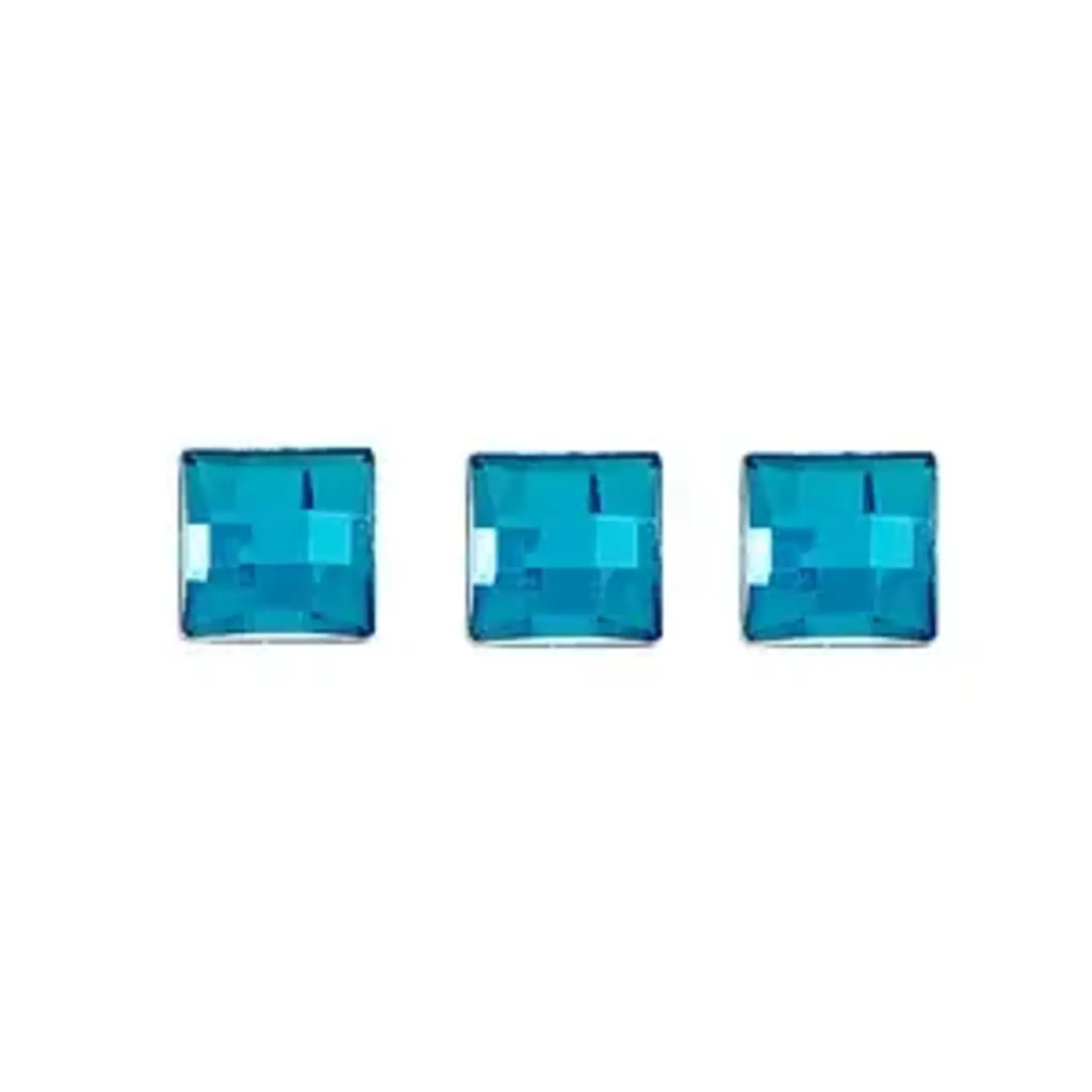 Acrylic Square Facetted 8mm Aqua