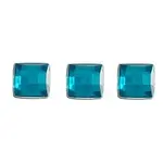 Acrylic Square Facetted 8mm Dark Turquoise