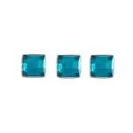 Acrylic Square Facetted 8mm Dark Turquoise