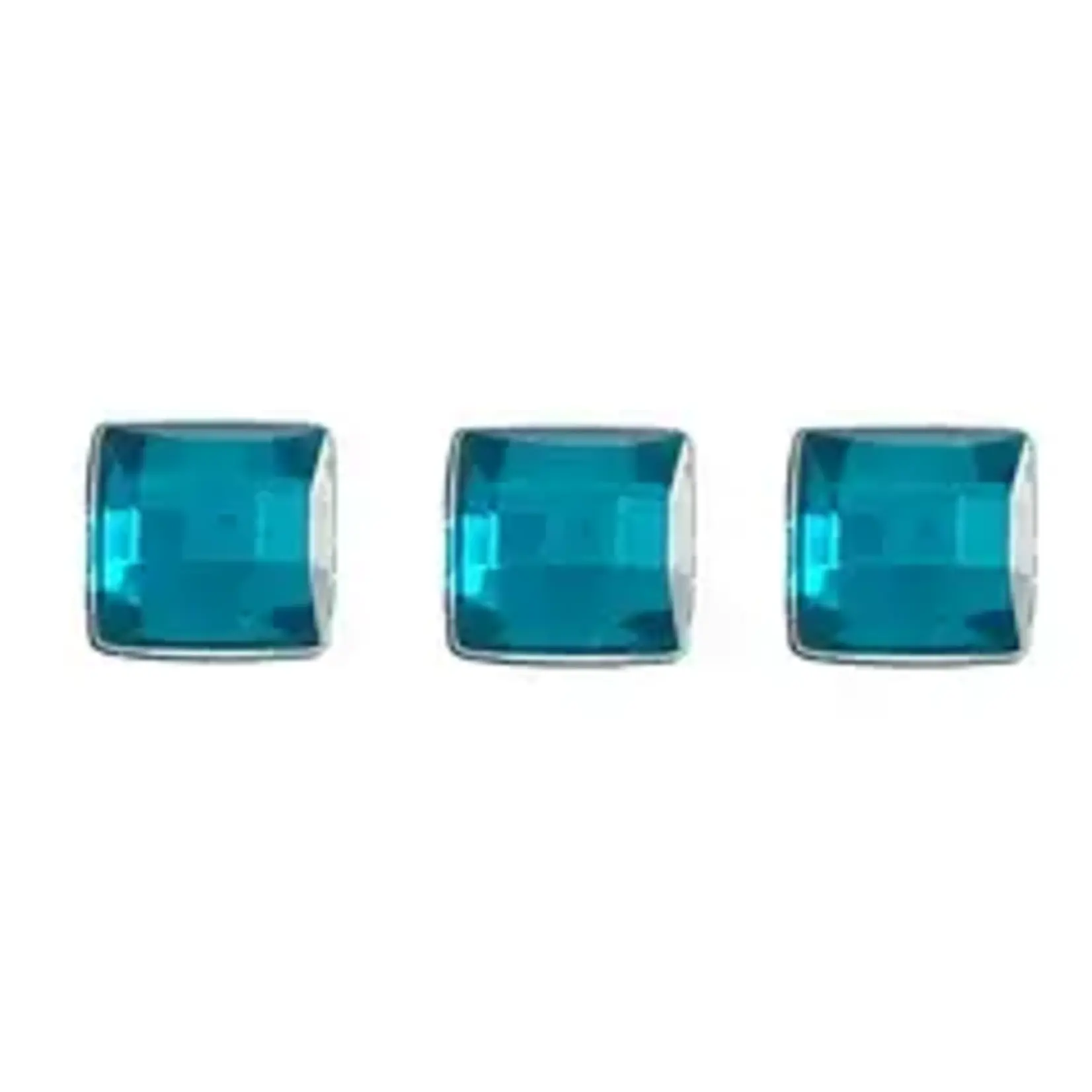 Acrylic Square Facetted 8mm Dark Turquoise