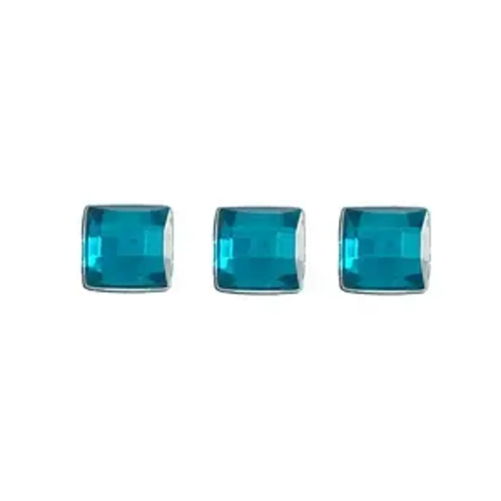 Acrylic Square Facetted 8mm Dark Turquoise