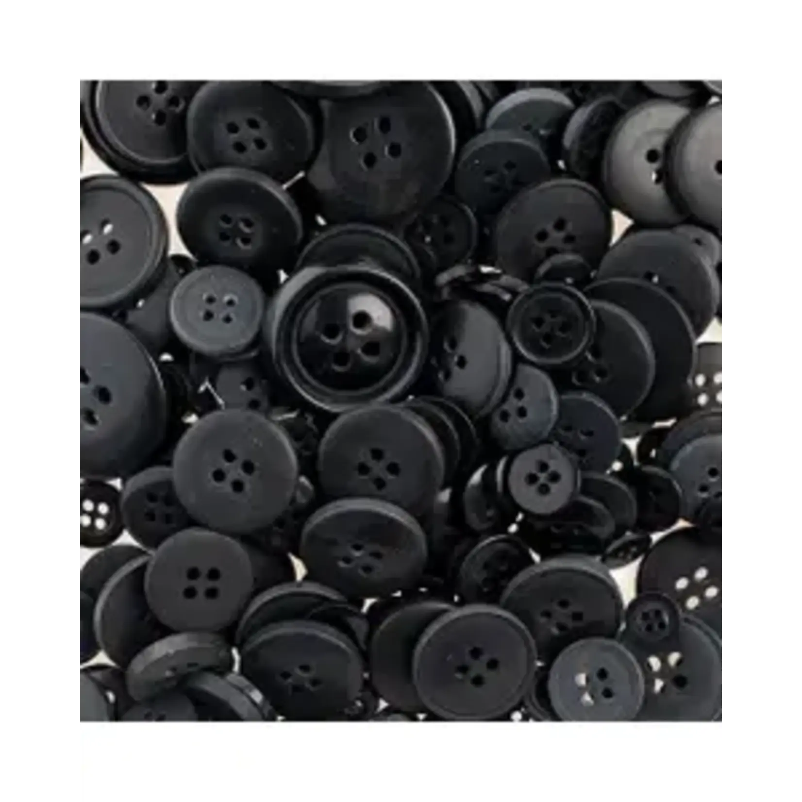 Nutton but Buttons130g Tube Mixed sizes Resin Black