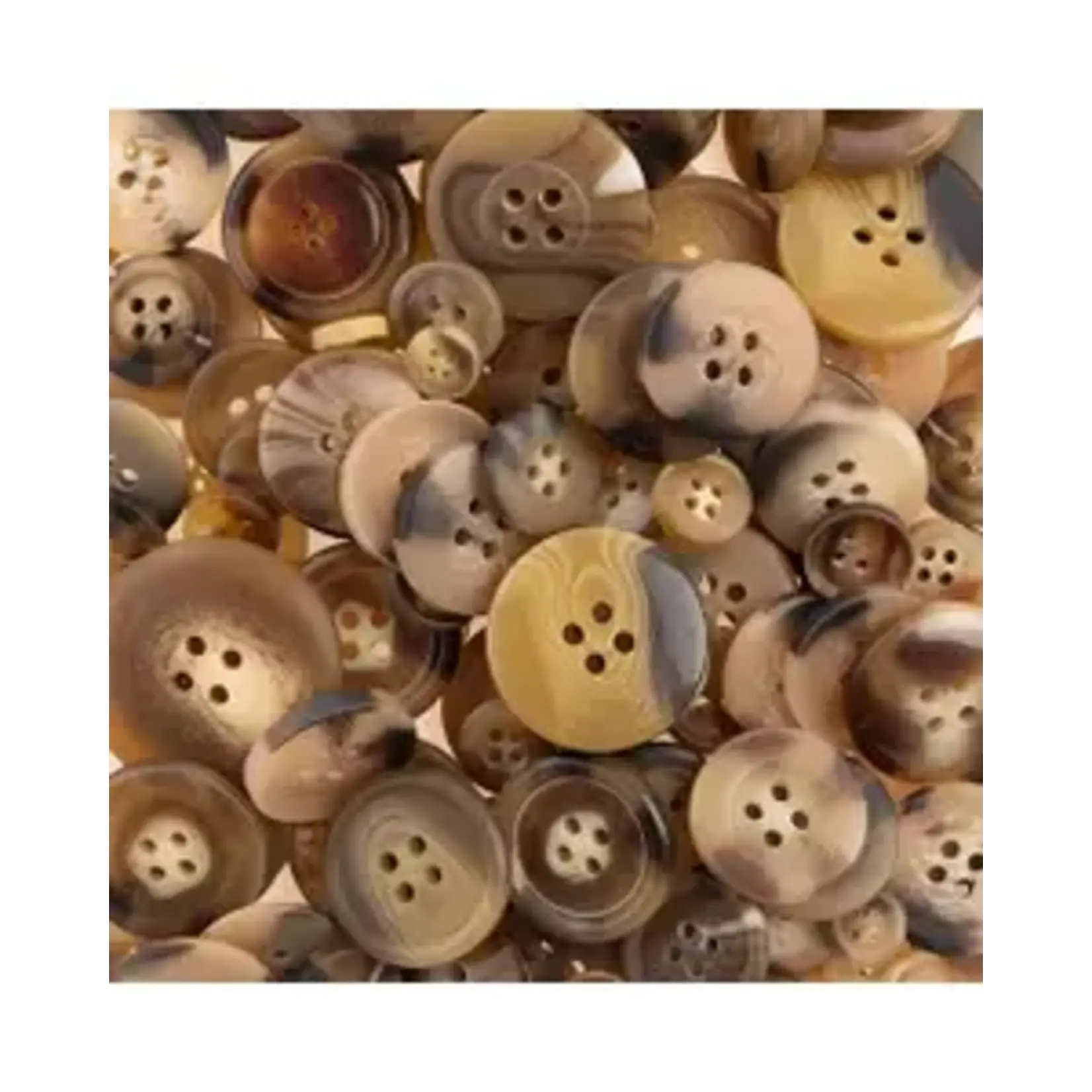 Nutton but Buttons130g Tube Mixed sizes Resin Brown