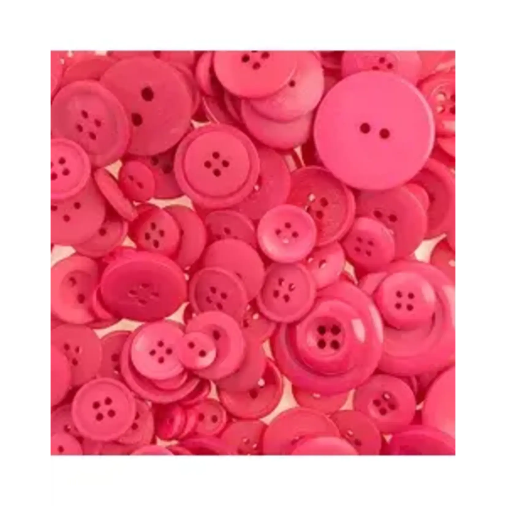 Nutton but Buttons130g Tube Mixed sizes Resin Dark Pink