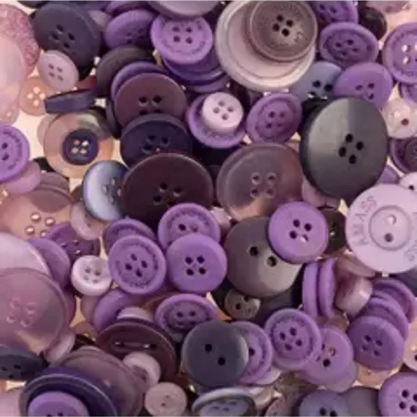 Nutton but Buttons130g Tube Mixed sizes Resin Dark Purple