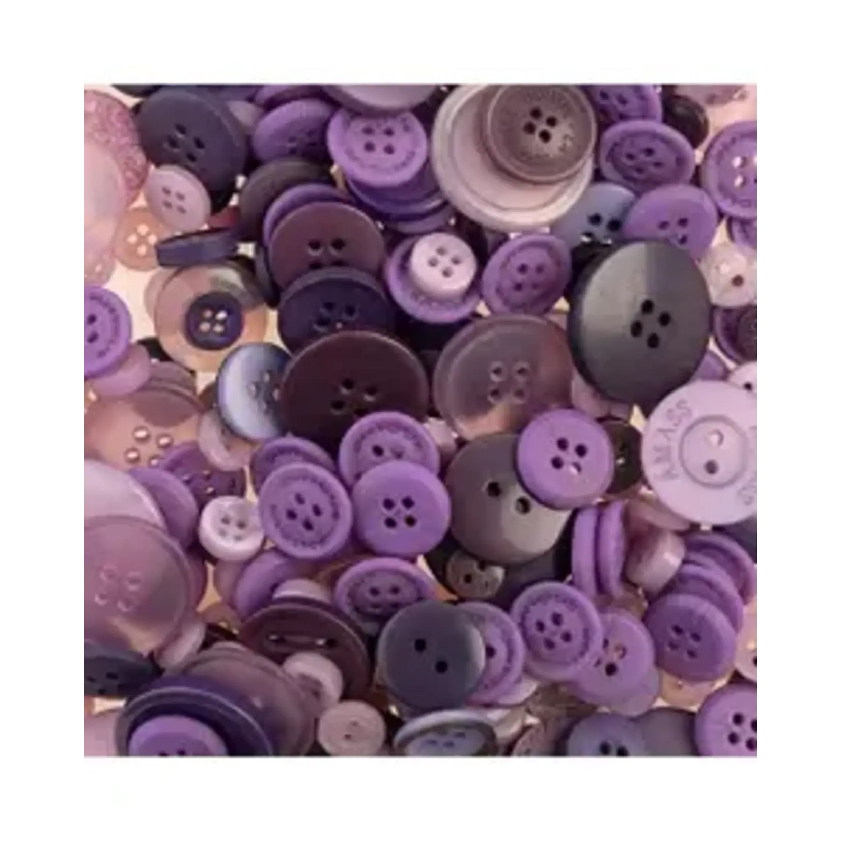 Nutton but Buttons130g Tube Mixed sizes Resin Dark Purple