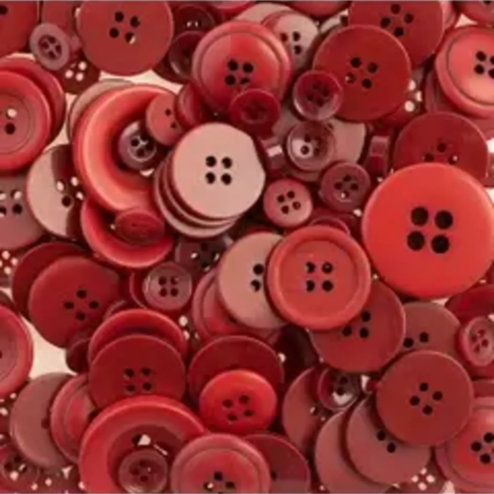 Nutton but Buttons130g Tube Mixed sizes Resin Dark Red