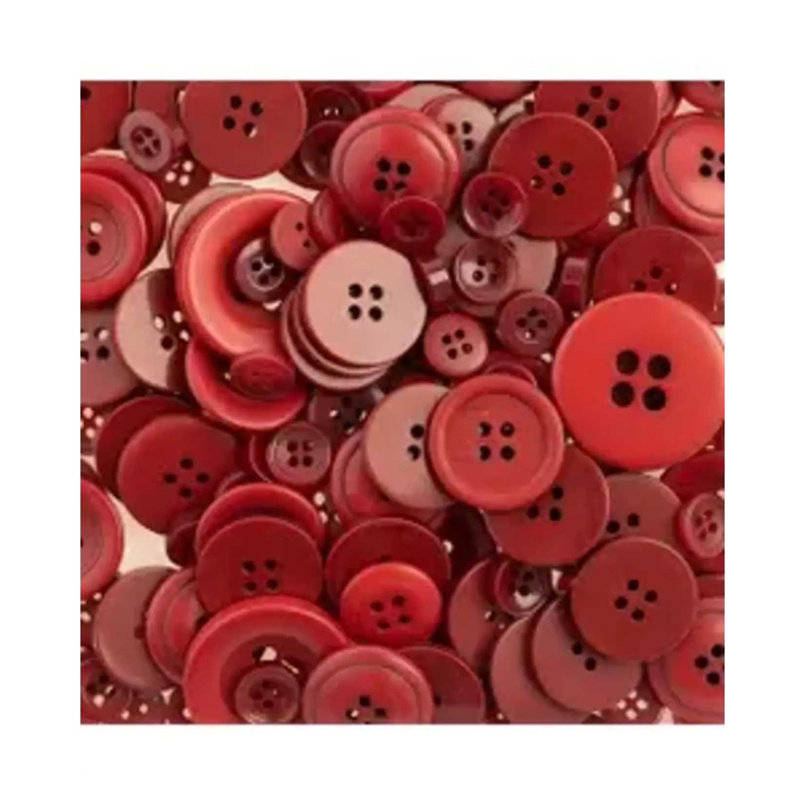 Nutton but Buttons130g Tube Mixed sizes Resin Dark Red