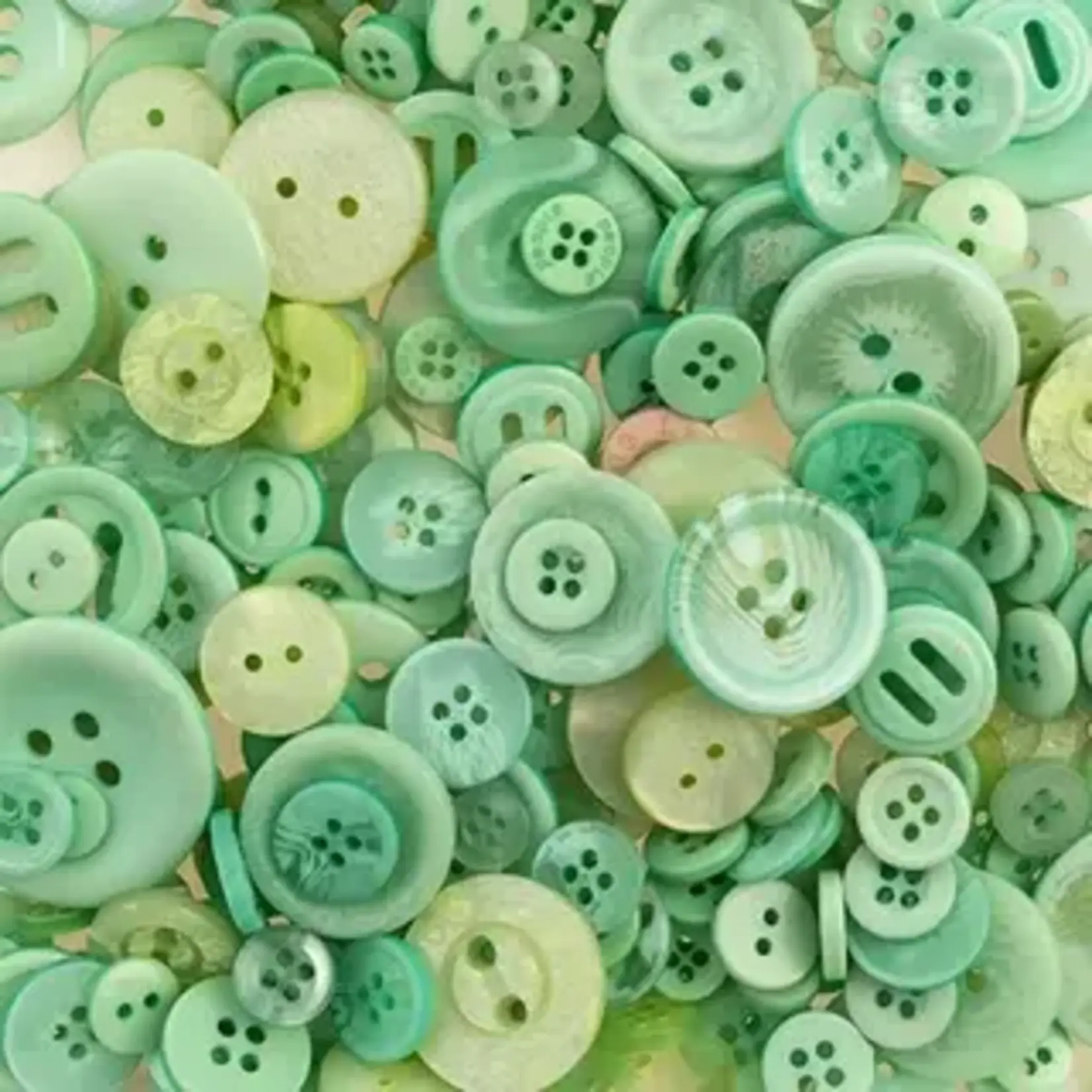 Nutton but Buttons130g Tube Mixed sizes Resin Light Green