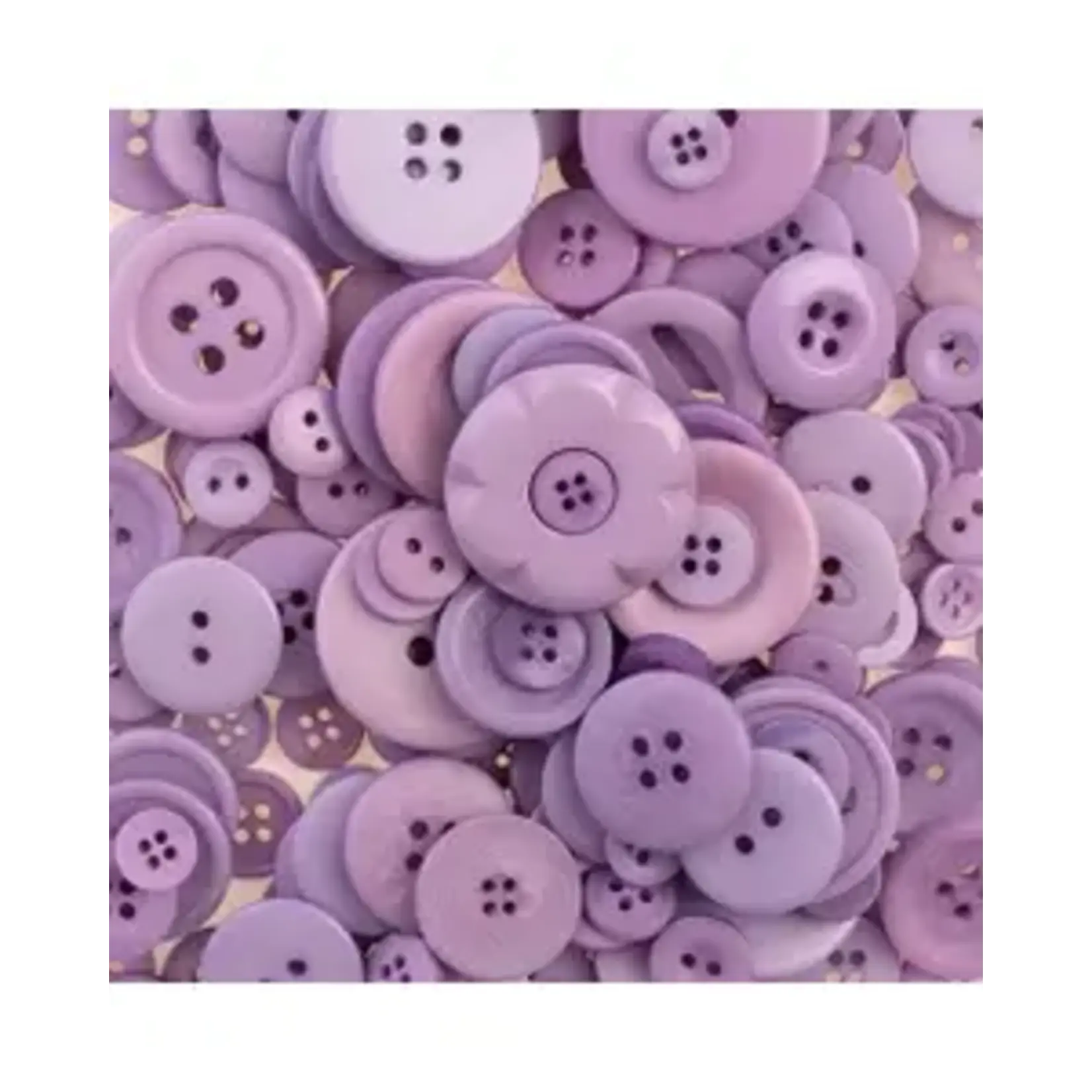 Nutton but Buttons130g Tube Mixed sizes Resin Light Purple