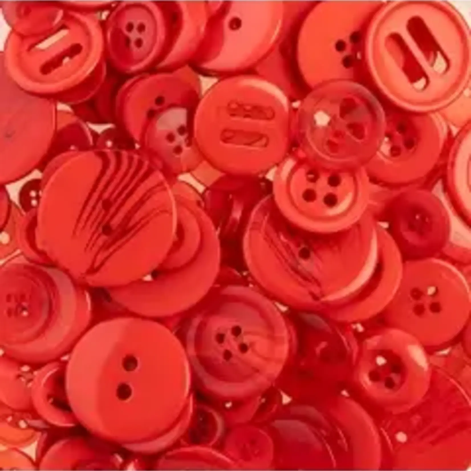 Nutton but Buttons130g Tube Mixed sizes Resin Red