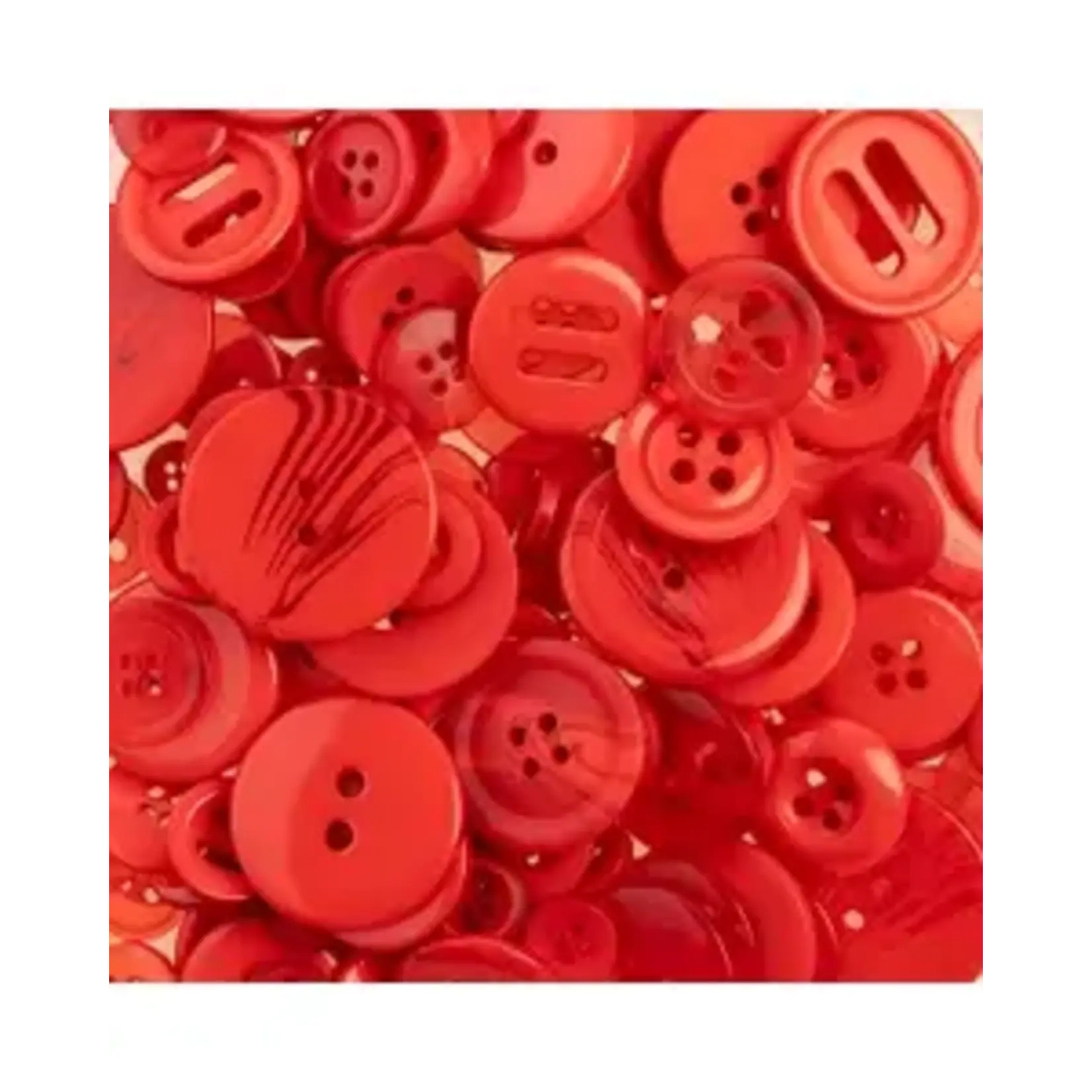 Nutton but Buttons130g Tube Mixed sizes Resin Red