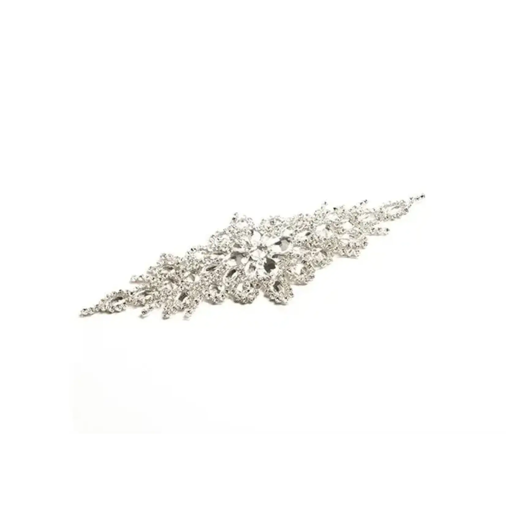 Crystal Motif Applique Zuma Oval 9x24cm Crystal /Silver