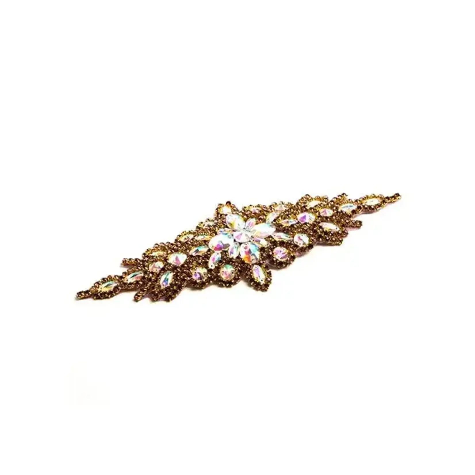 Crystal Motif Applique Zuma Oval 9x24cm Crystal AB/Lt.  Amethyst