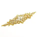 Crystal motif applique Zuma Oval 9x24cm Crystal/gold