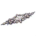 Crystal Motif Applique Zuma Oval 9x24cm Crystal AB/Royal Blue