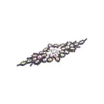 Crystal Motif Applique Zuma Oval 9x24cm Crystal AB/Royal Blue
