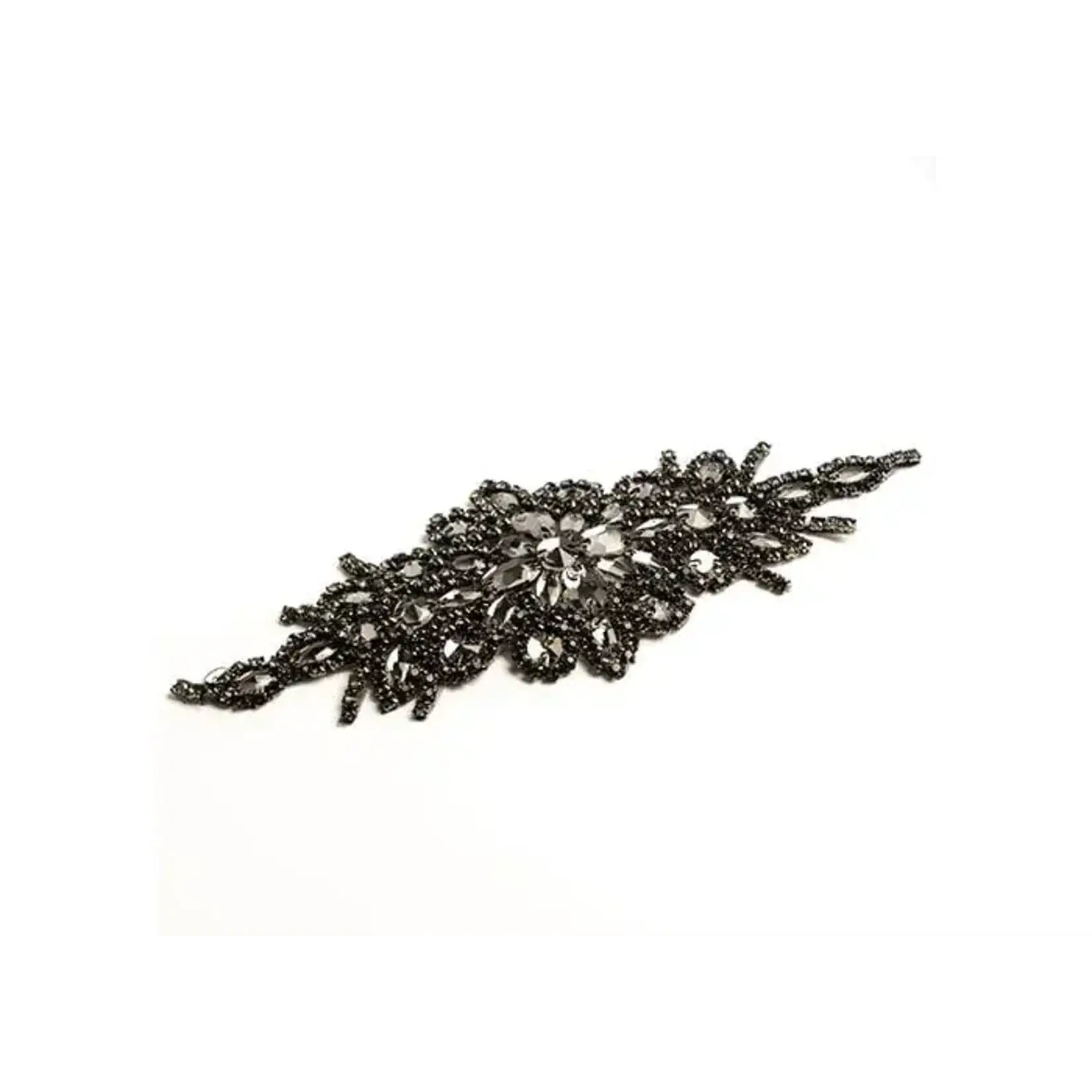 Crystal Motif Applique Zuma Oval 9x24cm Montana/Black Diamond