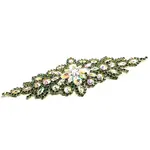 Crystal Motif Applique Zuma Oval 9x24cm Peacock Blue