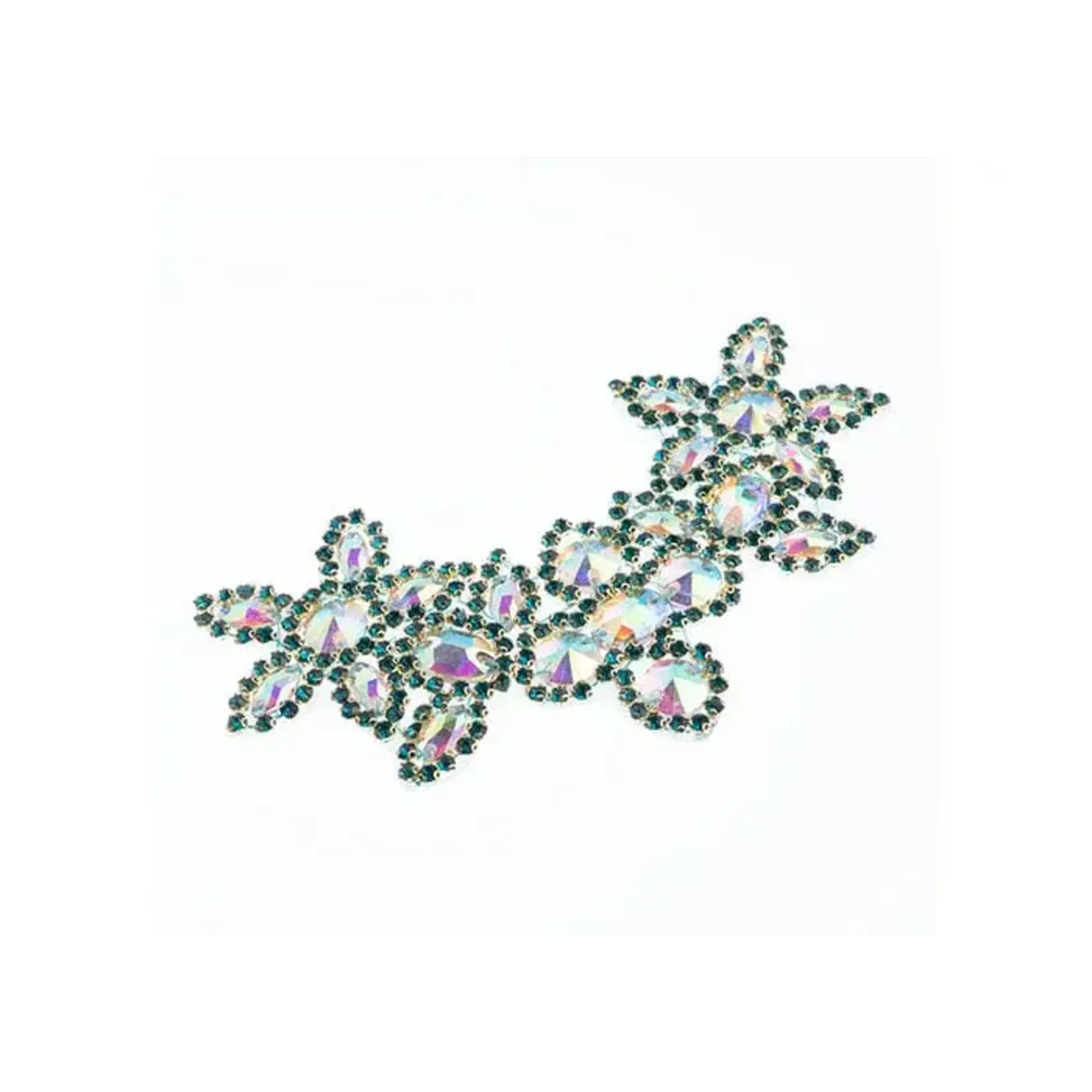 Crystal Motif Jasmine 10x17cm Crystal AB/Peacock Blue