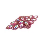 Crystal Motif Diamond Flower 10x17cm Crystal AB/Fuchsia