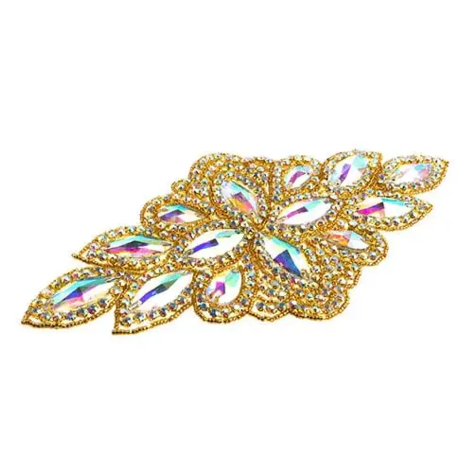 Crystal Motif Diamond Flower 115x230mm Crystal AB/Gold