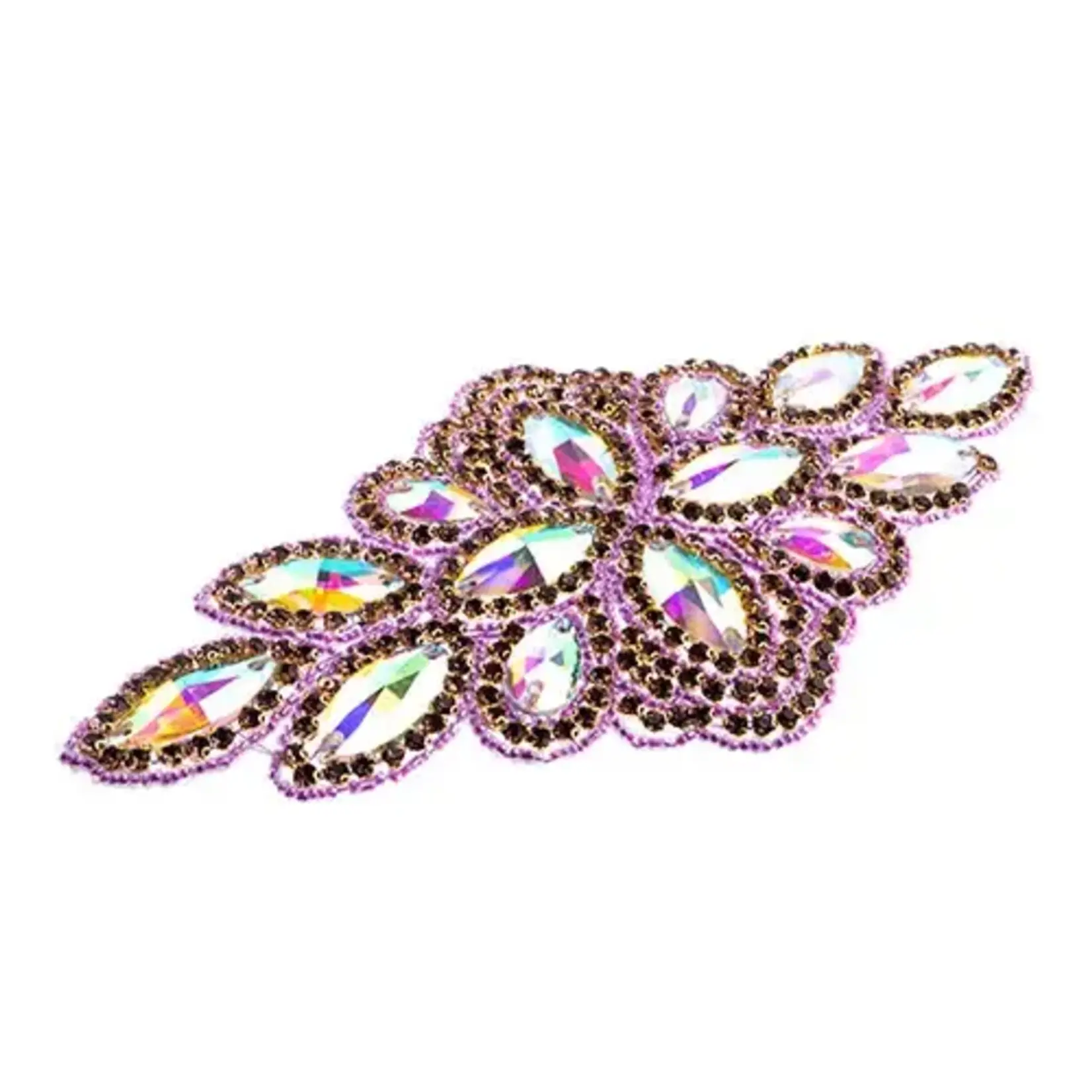 Crystal Motif Diamond Flower 115x230mm Crystal AB/Lt. Amethyst