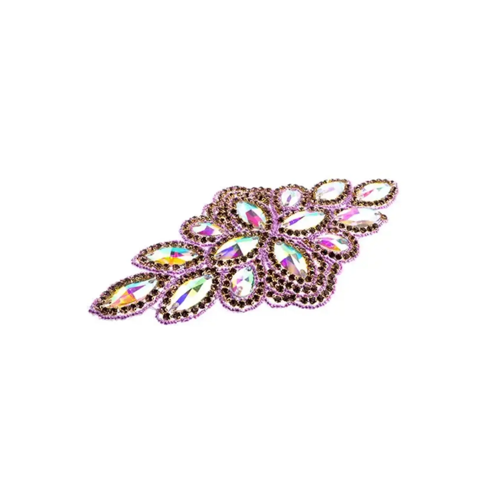 Crystal Motif Diamond Flower 115x230mm Crystal AB/Lt. Amethyst