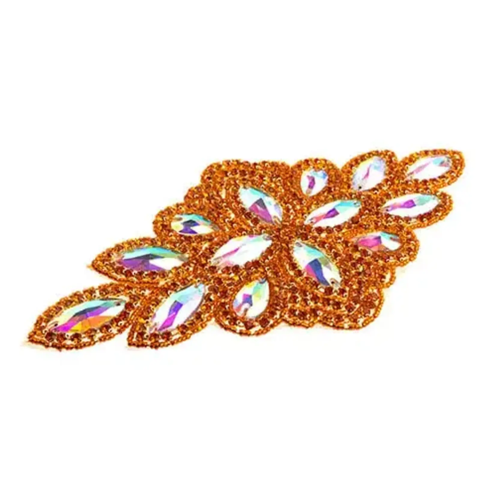 Crystal Motif Diamond Flower 115x230mm Crystal AB/Orange