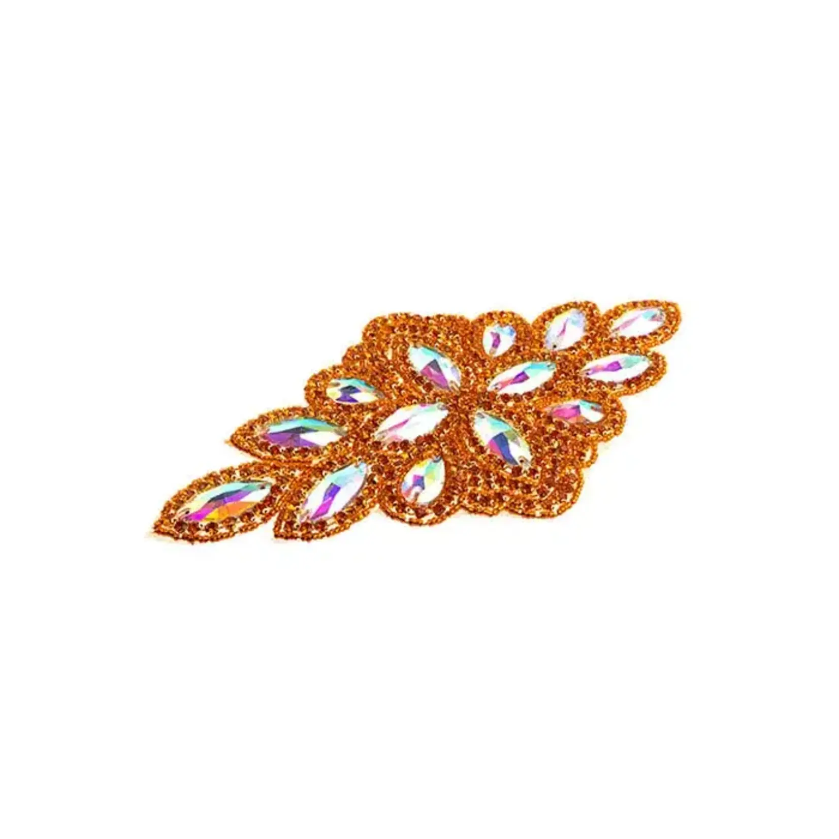 Crystal Motif Diamond Flower 115x230mm Crystal AB/Orange