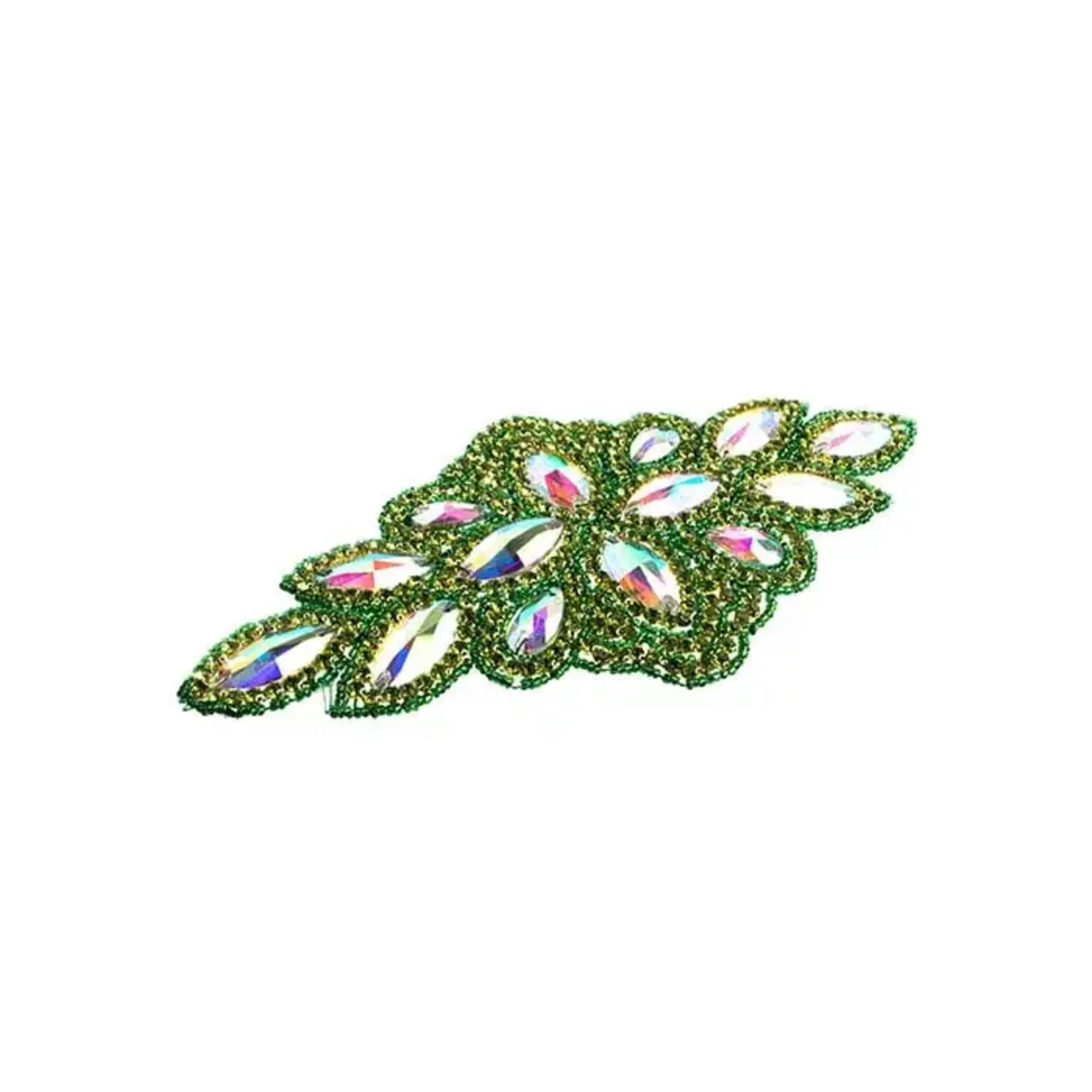 Crystal Motif Diamond Flower 115x230mm Crystal AB/Peridot