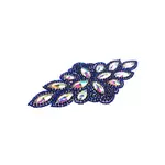 Crystal Motif Diamond Flower 115x230mm Crystal AB/Royal Blue