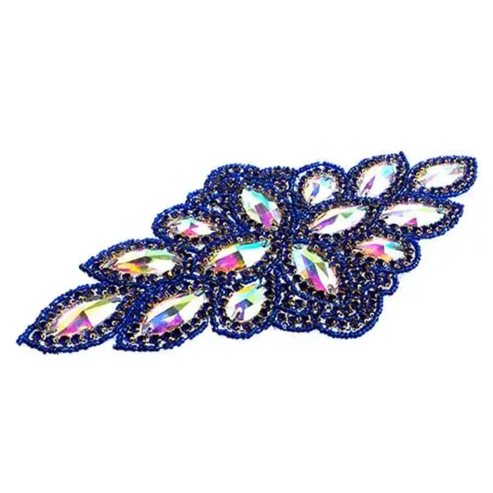 Crystal Motif Diamond Flower 115x230mm Crystal AB/Royal Blue