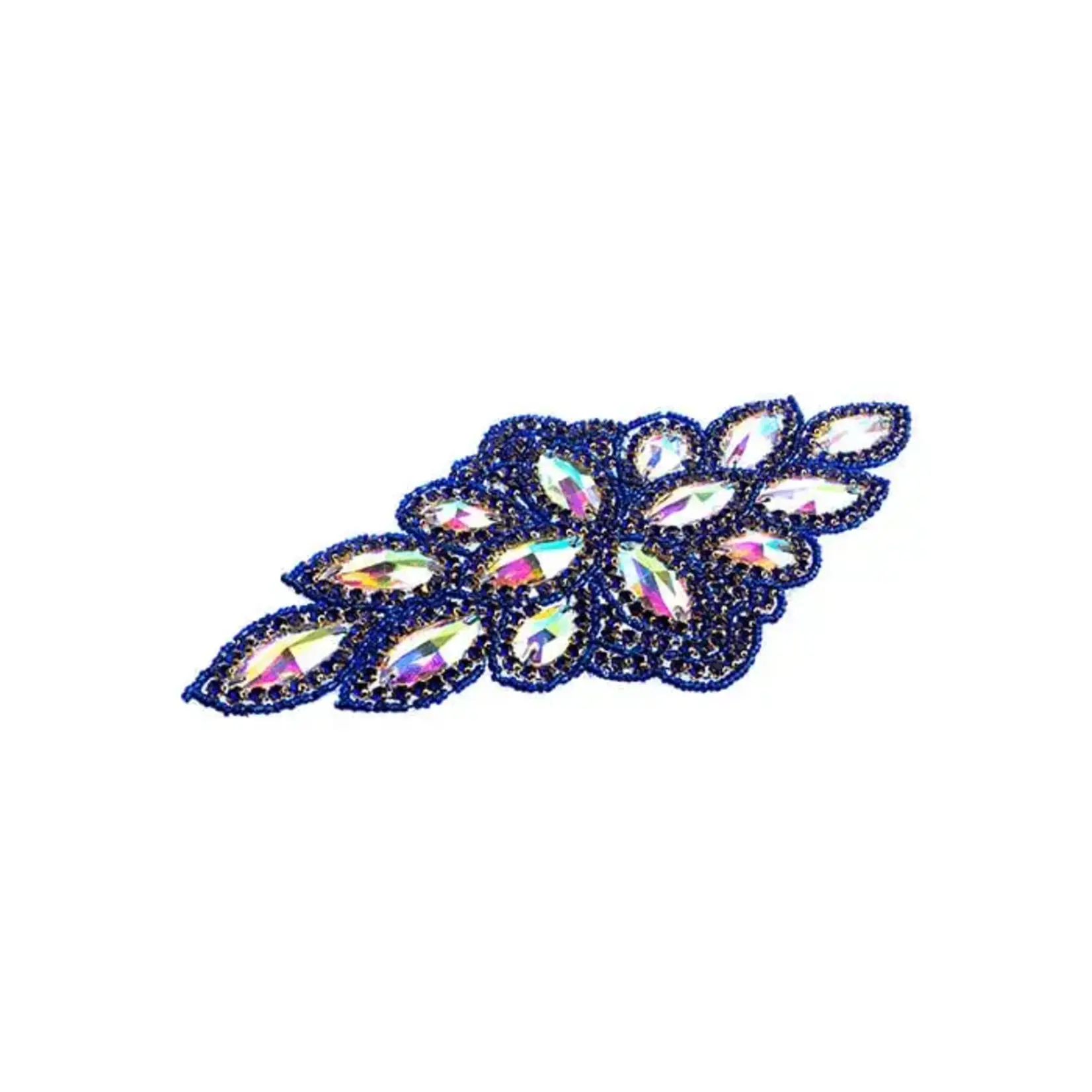 Crystal Motif Diamond Flower 115x230mm Crystal AB/Royal Blue