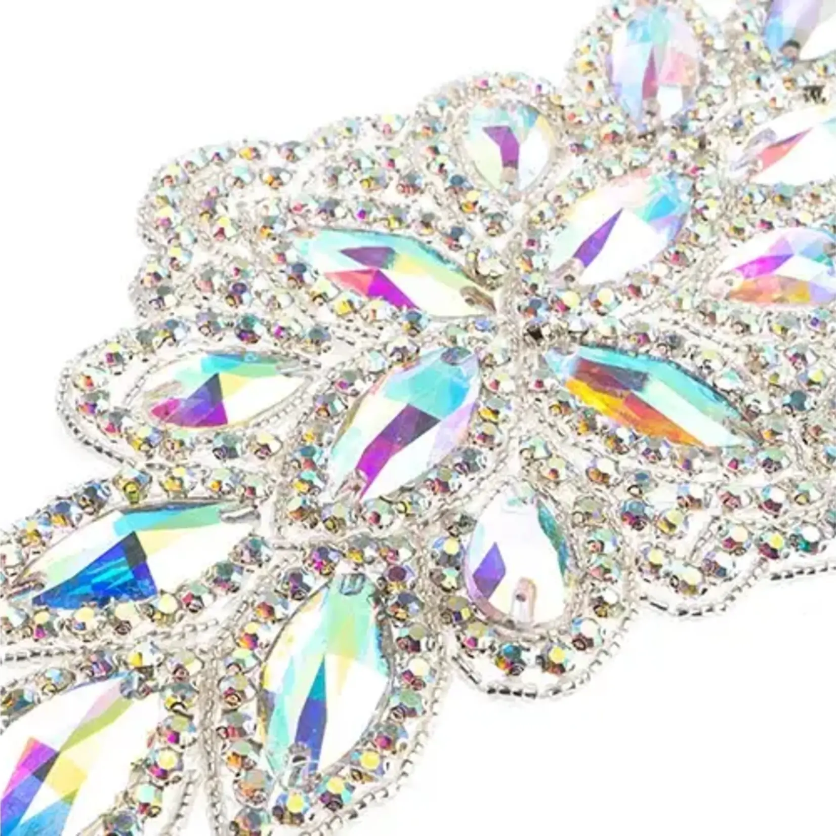 Crystal Motif Diamond Flower 115x230mm Crystal AB/Silver