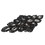 Crystal Motif Diamond Flower 115x230mm Montana/Black Diamond