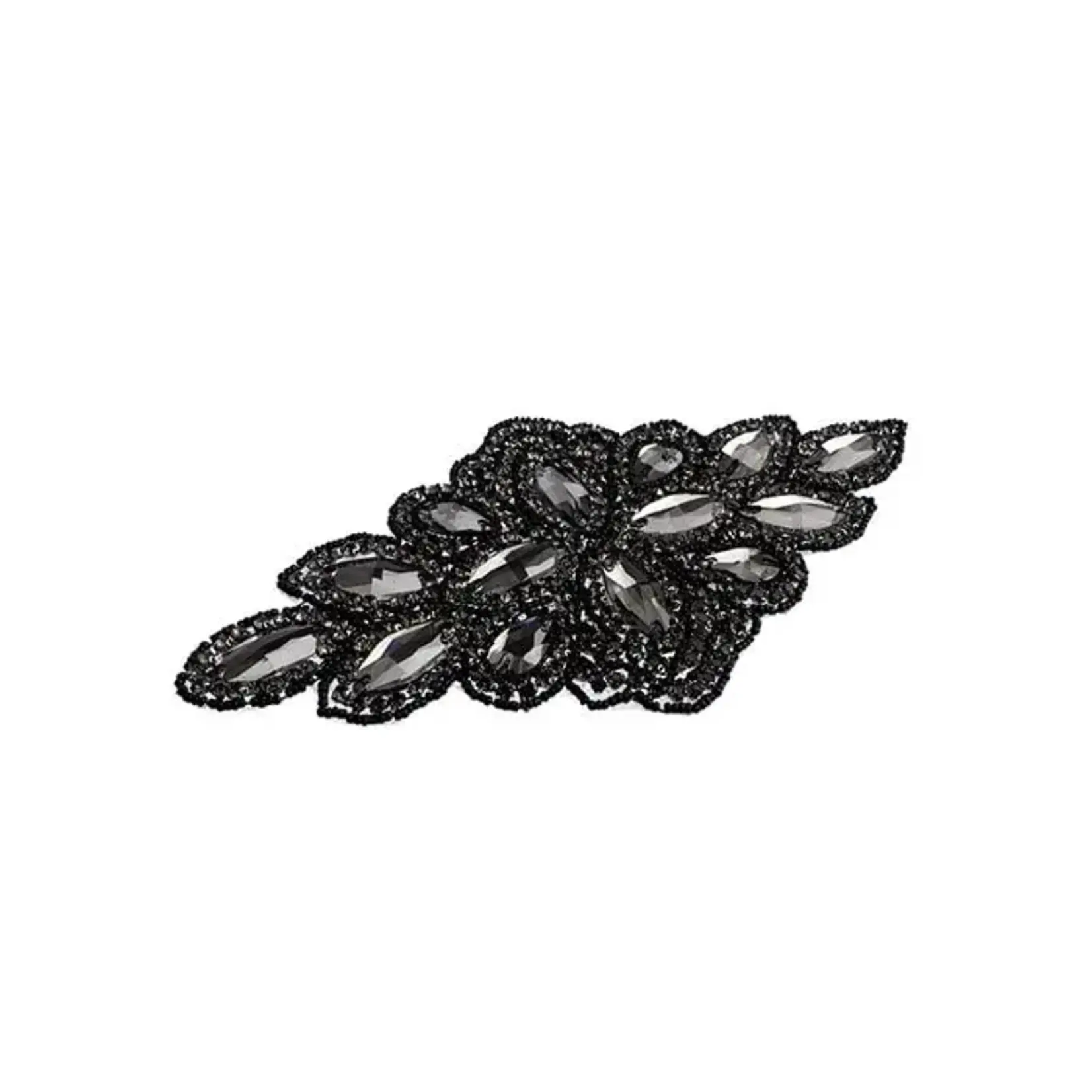 Crystal Motif Diamond Flower 115x230mm Montana/Black Diamond